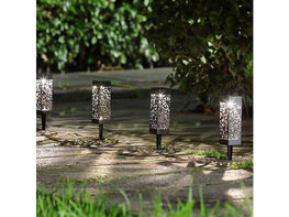 4-Pack LED Outdoor Waterproof Hollow Solar Garden Lights