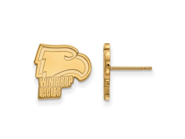 NCAA 14k Gold Plated Silver Winthrop University Small Post Earrings