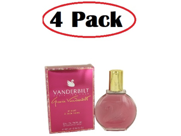 4 Pack of Vanderbilt Minuit a New York by Gloria Vanderbilt Eau De Parfum Spray 3.38 oz
