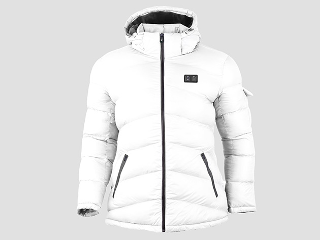 Helios Paffuto Heated Women's Coat with Power Bank (White/Small)