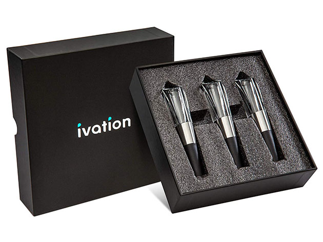 Ivation Wine Aerators 3-Pc Gift Set