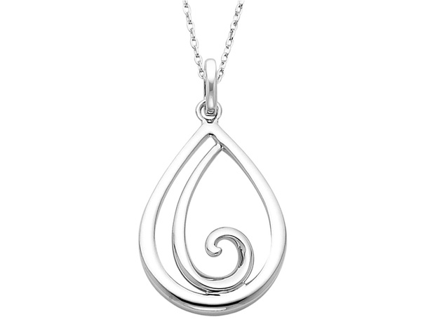 Remember Me Always Pendant Necklace in Sterling Silver with Chain