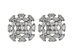 Cubic Zirconia Oval Baguette Stud Earrings (Black/2 Pairs)