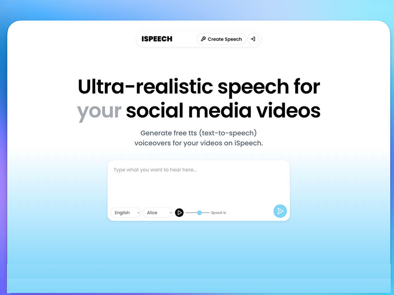 iSpeech AI Text-to-Speech: Lifetime Subscription (Pro Plan)