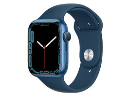 Apple Watch Series 7 (2021) Aluminum With Silicone Band - 45mm/Blue (Refurbished Grade A: GPS + Cellular)