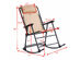 Costway Folding Rocking Chair Porch Patio Indoor Foldable Rocker Seat With Headrest Brown