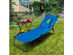 Costway Folding Chaise Lounge Chair Adjustable Outdoor Patio Beach Camping Recliner Navy Blue
