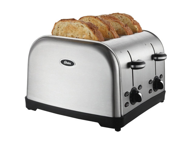 Oster 4-Slice Toaster, Brushed Metal (TSSTTRWF4S-SHP) - Stainless Steel