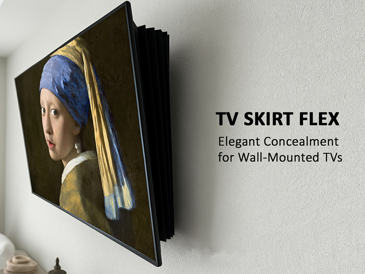 Dreamscreens TV Skirt Flex - Cord & Mount Concealer for Wall Mounted TVs