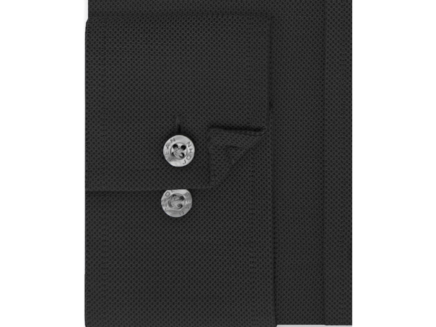 Sean John Men's Tailored Fit Solid Black Dress Shirt SIze 18x36-37