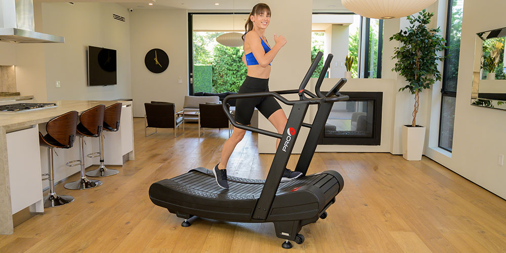 PRO 6 Arcadia Air Runner non-motorized treadmill, on sale for $ 4,395 with code STAIRMILL100