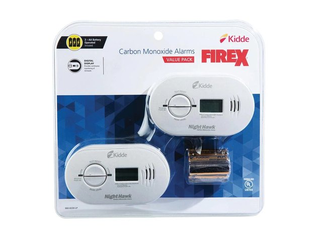 Kidde Firex Battery Operated Carbon Monoxide Detector with Digital Display, 2 Pack (New Open Box)