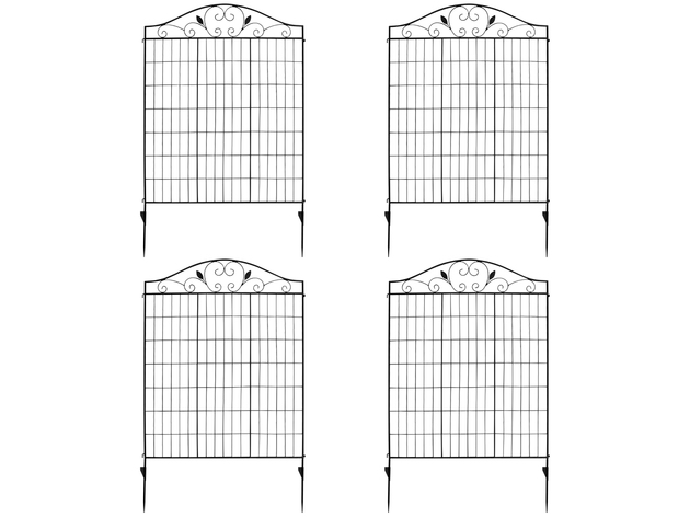 Costway 56in x 12Ft Folding Decorative Garden Fence - Black