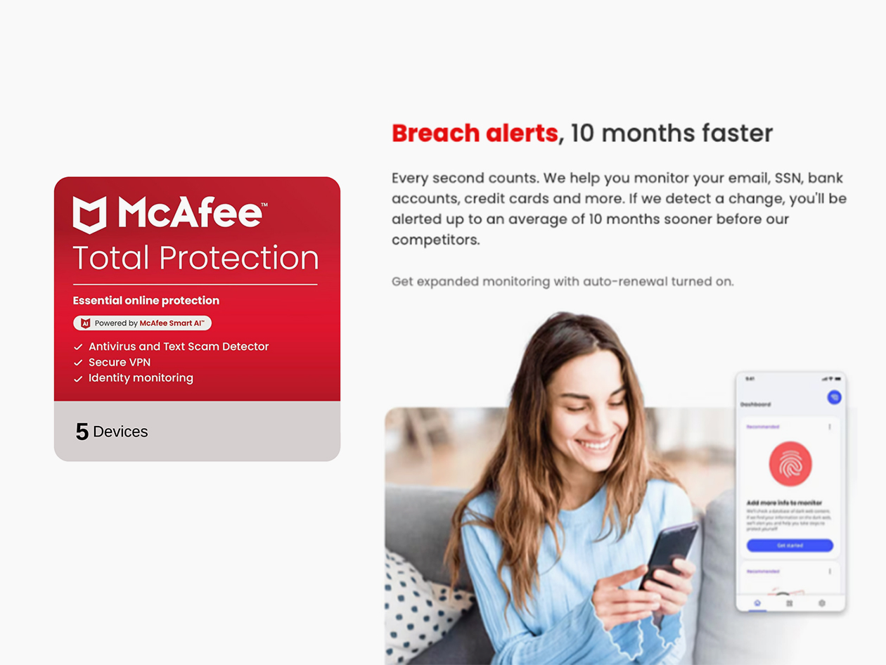 Mcafee Antivirus 2 Year Subscription McAfee Total Protection 5-Device: 2-Year Subscription | StackSocial