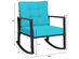 Costway 2 Piece Patio Rattan Rocker Chair Outdoor Glider Rocking Chair Cushion - Turquoise