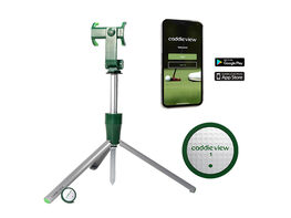 Caddie View Golf Training System: Stick, Control, & App (White Grey)