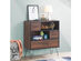 Costway Sideboard Storage Cabinet Multipurpose Display Unit w/Metal Leg & Drawers - Walnut