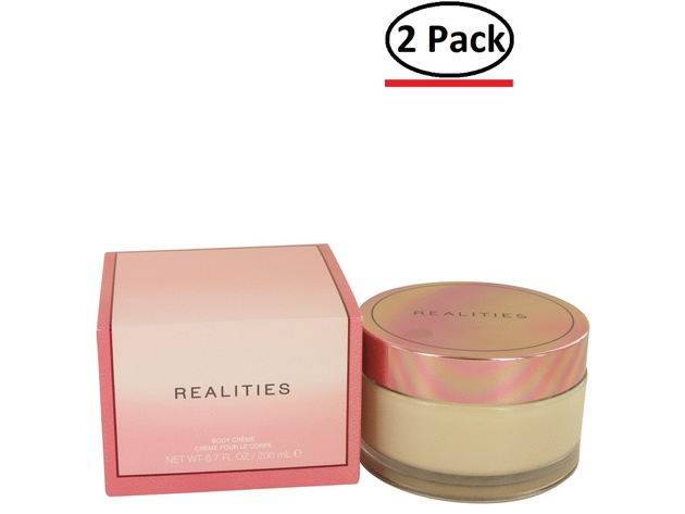 Realities (New) by Liz Claiborne Body Cream Glass Jar 6.7 oz for Women (Package of 2)