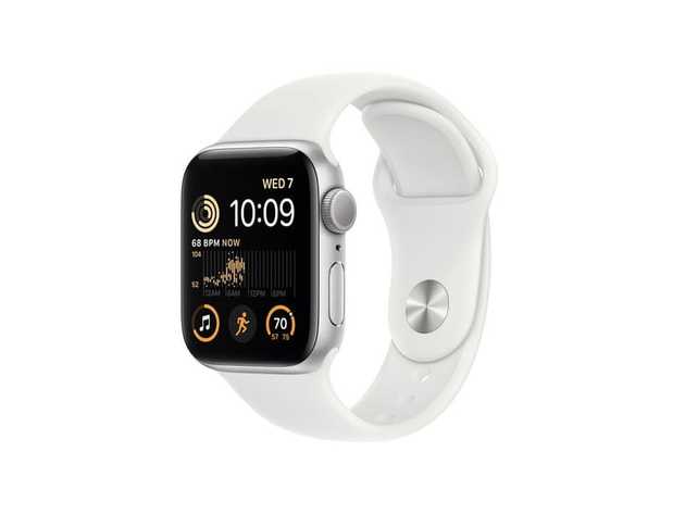 Apple Watch Series SE 2nd Gen (2022) Aluminum With Silicone Band - 40mm/Silver (Refurbished Grade A: GPS + Cellular)