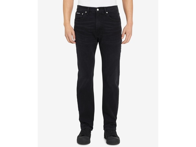 Calvin Klein Jeans Men's Burlington Slim-Fit Stretch Black Jeans Dark Orange Size 31X32