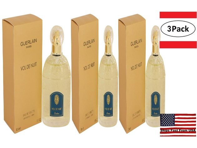 3 Pack VOL DE NUIT by Guerlain Eau De Toilette Spray 3.3 oz for Women