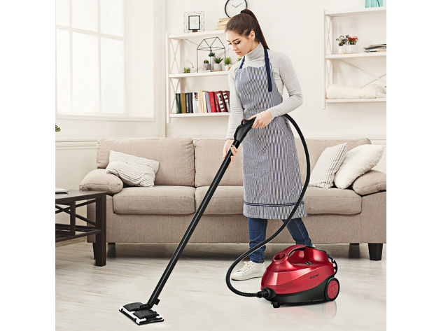 Costway 2000W Heavy Duty Steam Cleaner Mop Multi-Purpose W/19 Accessories 4.0 Bar 1.5L - Red