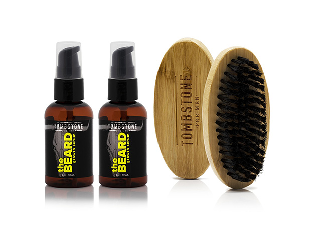 The Beard Vegan KGF Beard Growth Serum (2-Pack) & The Beard Brush Set