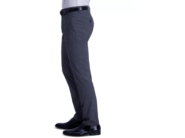 Kenneth Cole Reaction Men's Slim-Fit Stretch Heathered Glen Plaid Dress Pants Charcoal Size 34X30