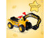 Costway Kids Toddler Ride On Excavator Digger Truck Scooter Seat Storage w/Sound&Helmet - Yellow
