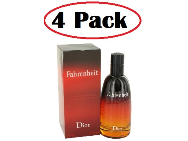 4 Pack of FAHRENHEIT by Christian Dior Eau De Toilette Spray 3.4 oz