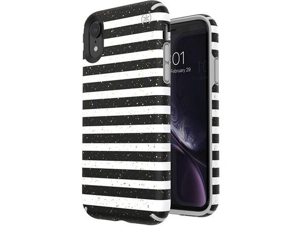 Speck Apple Iphone Presidio Inked Phone Case With Two Layers Of Protection And Impactium Cushioning Striped Gold Speckled Marble Gray New Open Box Stacksocial