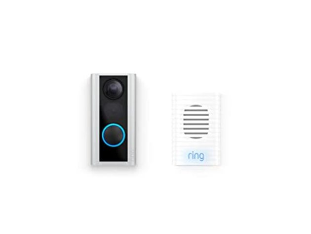 Ring Peephole Cam with Ring Chime with Chime to Hear Real-Time Notifications