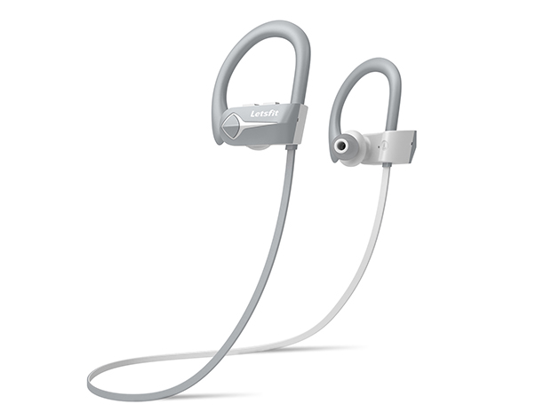Letsfit U8L Wireless Sports Bluetooth Headphones (Light Gray)