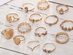 15-Piece Opal Assorted Ring Set with Swarovski Crystal