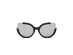 Lauryn Half-Frame Round Cat Eye Sunglasses (Gray)