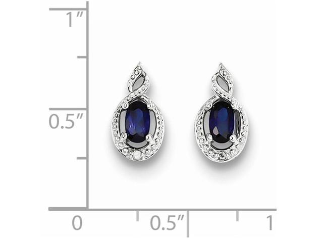 Sterling Silver 1/2 Carat (ctw) Lab Created Blue Sapphire Earrings