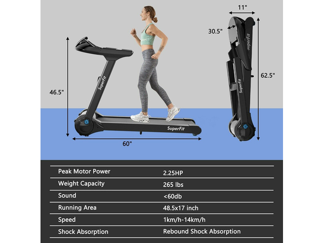 Goplus 2.25 hp folding treadmill sale