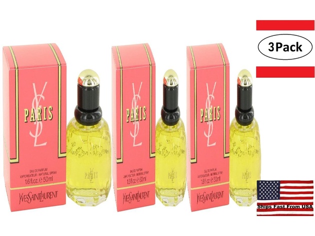 3 Pack PARIS by Yves Saint Laurent Eau De Parfum Spray 1.7 oz for Women