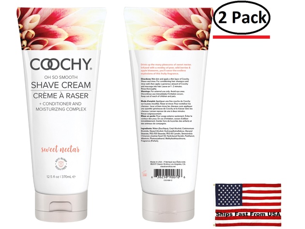 [ 2 Pack ] Coochy Shave Cream Sweet Nectar - 12.5 Oz