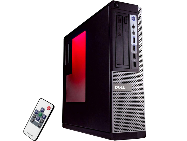 Dell OptiPlex Desktop Computer PC w/RGB Lighting, Ultra-Fast Intel i5 Quad-Core, 8GB RAM, 500GB SSD, DVD-RW, Windows 10 Home, WiFi, Includes 24” Monitor and Periphio 4-in-1 Kit (Renewed)