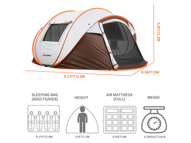 EchoSmile 4-6 Person Pop-Up Tent