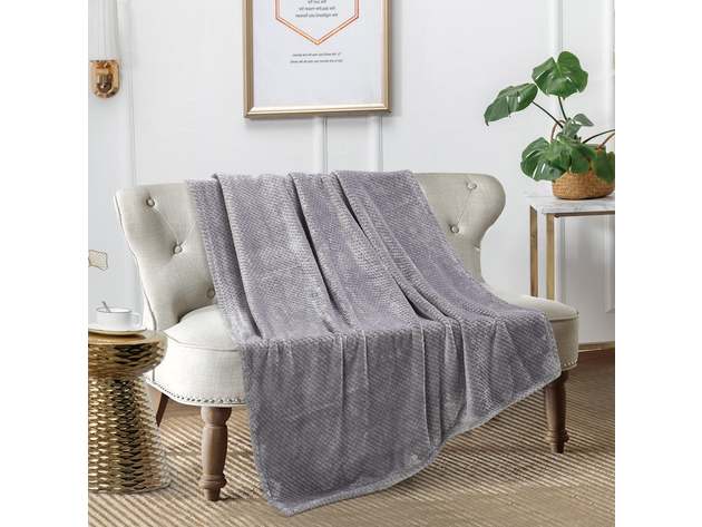 Classic Textured Fleece Blanket Charcoal King