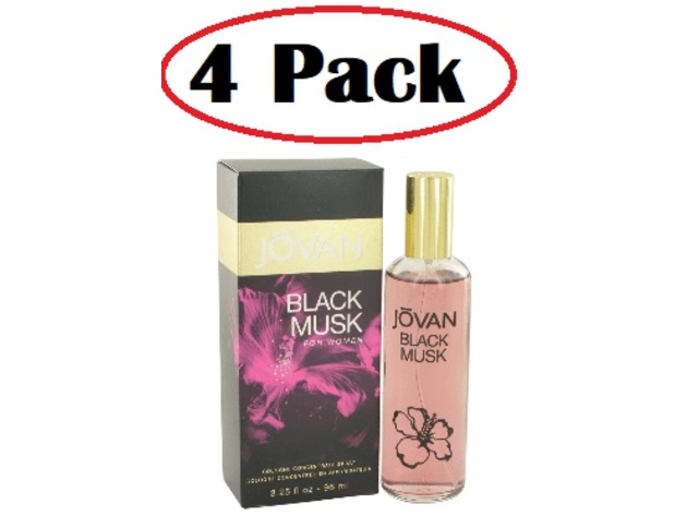 4 Pack of Jovan Black Musk by Jovan Cologne Concentrate Spray 3.25 oz
