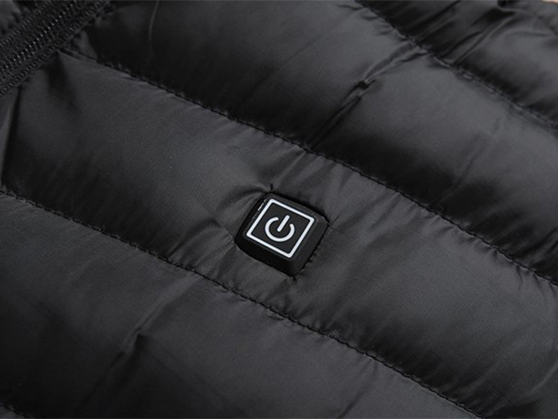 CALDO-X Heated Jacket with Detachable Hood (Black/Medium, Requires Power Bank)