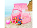 Costway Kid Outdoor Indoor Princess Play Tent Playhouse Ball Tent Toddler Toys w/ 100 Balls - Pink
