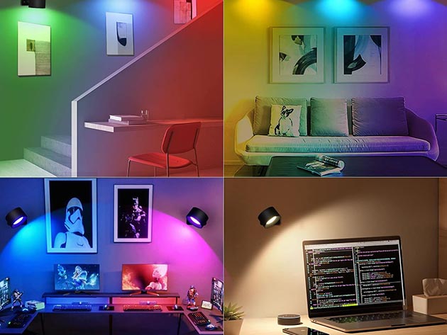 Magnetic LED Wall Sconce (RGB Colors/2-Pack)
