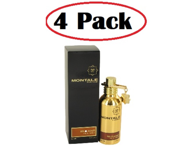 4 Pack of Montale Wild Aoud by Montale Eau De Parfum Spray (Unisex) 1.7 oz