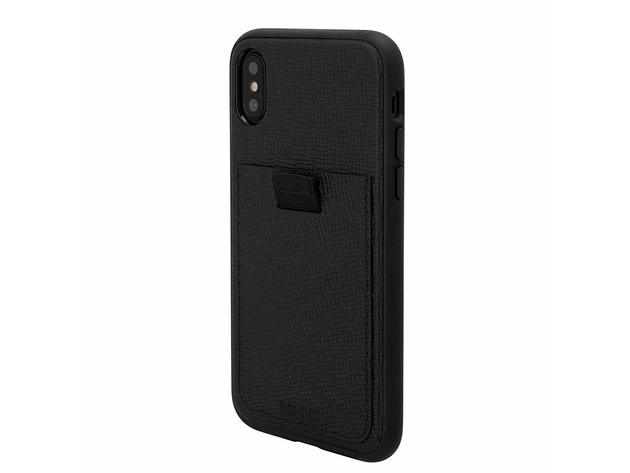 Bondir iPhone XS Max Card Holder Cell Phone Case Military Drop, Test Certified Protective Genuine Leather Case, Black (New Open Box)