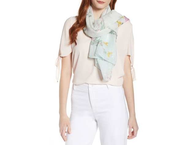 Ted Baker London Sorbet Cape Women's Floral Design Scarf, Size: 53 x 19 inches One Size, Off White