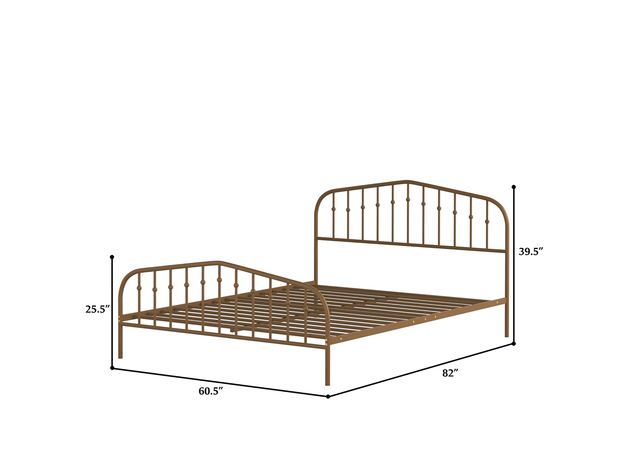 Costway Queen Size Metal Bed Frame Steel Slat Platform Headboard 